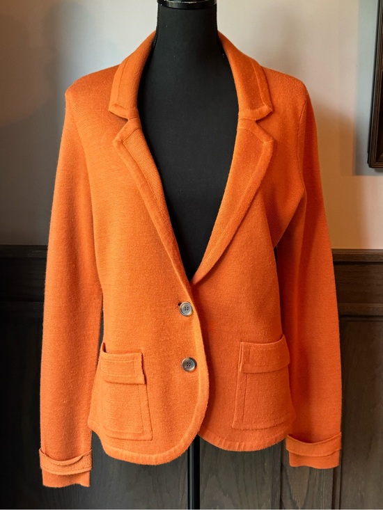 Halogen Jackets & Blazers - Halogen Orange wool blend Knit Blazer large